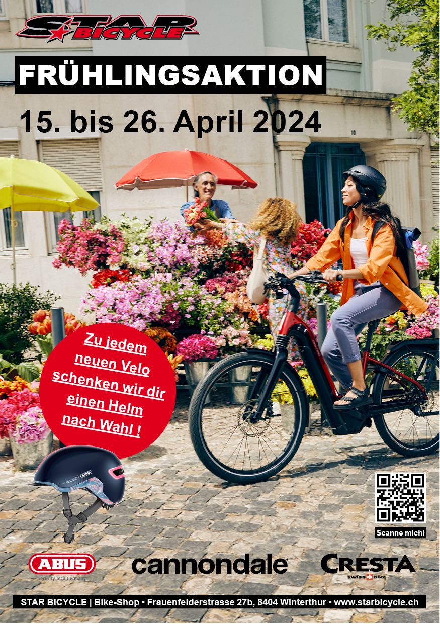 Zu jedem neuen Velo schenken wir dir einen Helm nach Wahl!